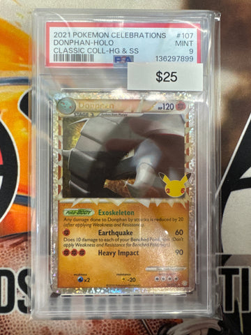 2021 Pokemon Celebrations Donphan Holo 107/123 Classic Collection PSA 9