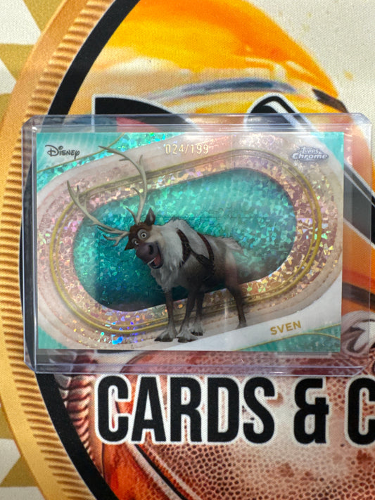 2025 Topps Chrome Disney Sven Aqua Mini-Diamond Refractor /199