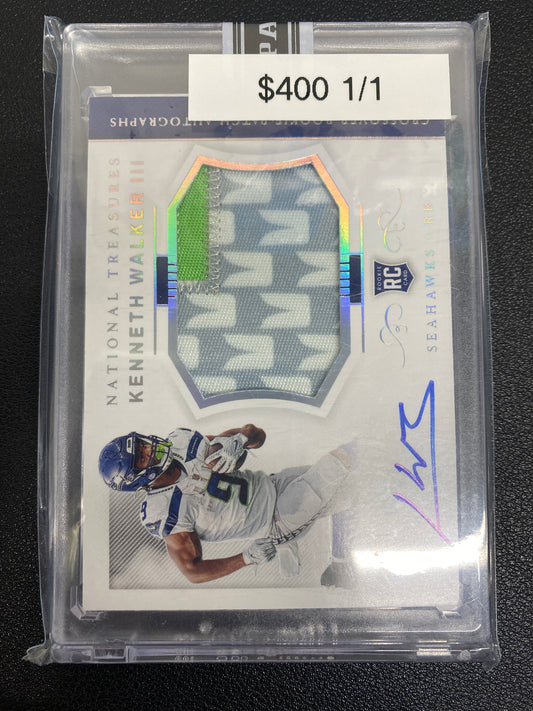 2022 National Treasures Kenneth Walker III Horizontal RPA Black Box 1/1