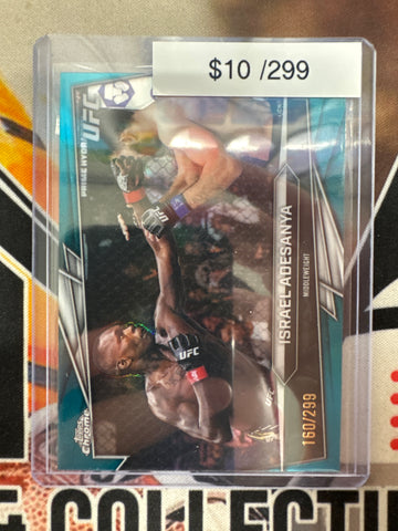 2026 Topps Chrome UFC Israel Adesanya Teal Refractor /299