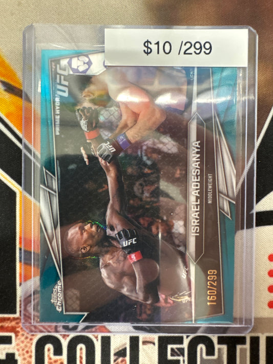 2026 Topps Chrome UFC Israel Adesanya Teal Refractor /299