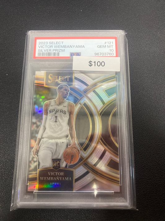 2023 Panini Select Victor Wembanyama Silver Prizm Rookie PSA 10