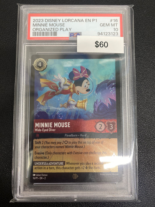 Disney Lorcana Organized Play Minnie Mouse PSA 10