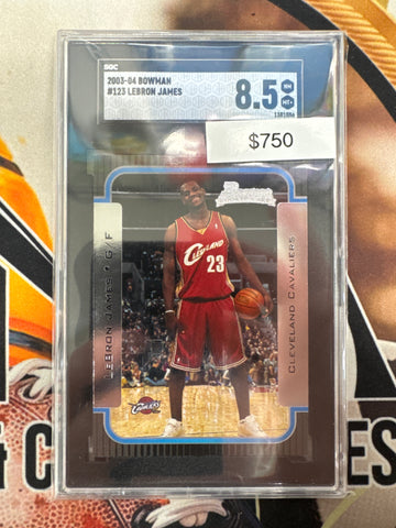 2003-04 Topps Bowman Basketball LeBron James Rookie SGC 8.5