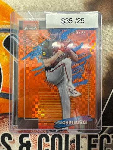 2026 Topps Finest MLB Chris Sale Uncommon Orange Geometric Refractor /25