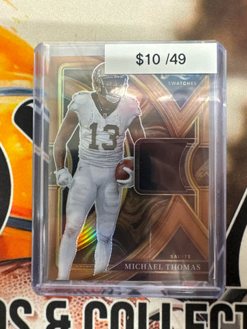 2022 Panini Select NFL Michael Thomas Select Swatches Bronze Prizm /49