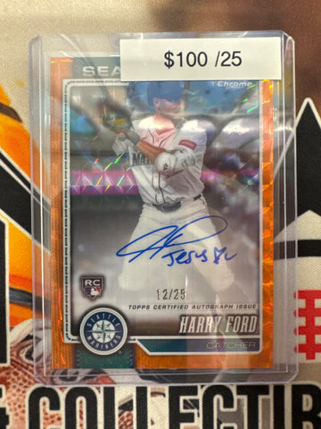 2026 Topps Chrome MLB Harry Ford Rookie Autograph Orange Geometric /25
