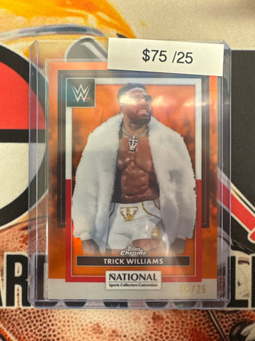 2026 Topps Chrome WWE X The National Trick Williams Orange Refractor /25