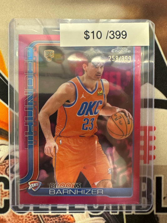 2026 Topps Chrome NBA Update Brooks Barnhizer Rookie Magenta Refractor /399