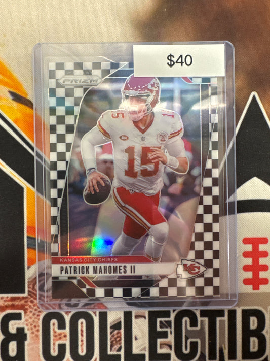 2024 Panini Prizm NFL Patrick Mahomes II Black & White Checkerboard Prizm