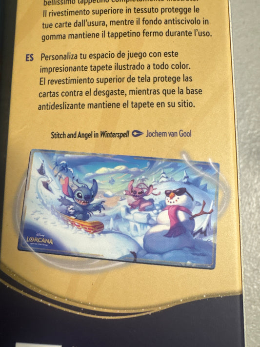 Disney Lorcana Stitch and Angel in Winterspell Playmat