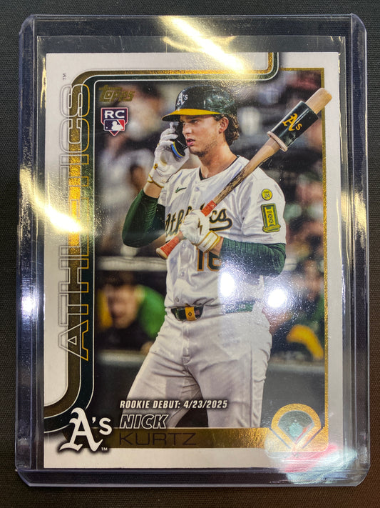 2025 Topps Update Nick Kurtz Golden Mirror Image Variation Rookie
