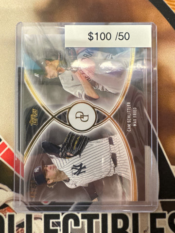 2026 Topps Dynamic Duals MLB Cam Schittler & Max Fried Gold Refractor /50