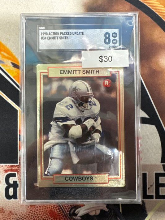 1990 Action Packed Update Emmitt Smith Rookie SGC 8