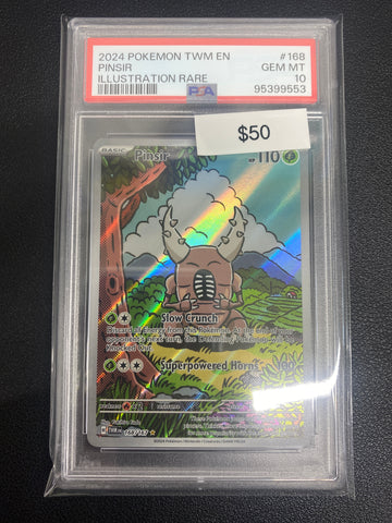 Pokémon Twilight Masquerade Pinsir Illustration Rare 168/167 PSA 10