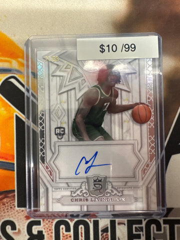2024 Topps Royalty Basketball Chris Livingston Pursuit Of Greatness Rookie Autograph Refractor /99