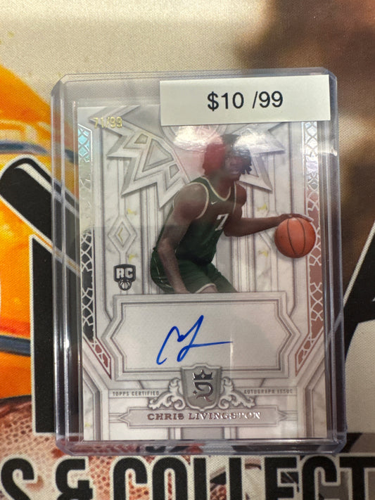 2024 Topps Royalty Basketball Chris Livingston Pursuit Of Greatness Rookie Autograph Refractor /99