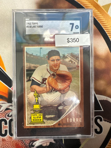 1962 Topps MLB Joe Torre Topps 1961 All Star Rookie SGC 7