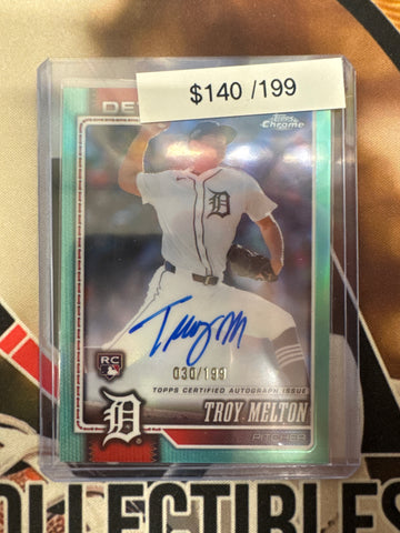 2026 Topps Chrome MLB Troy Melton Rookie Autograph Teal Refractor /199