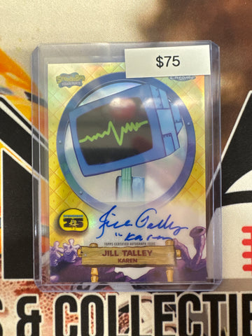 2025 Topps Chrome Spongebob Solo Autograph Jill Talley Voicing Karen