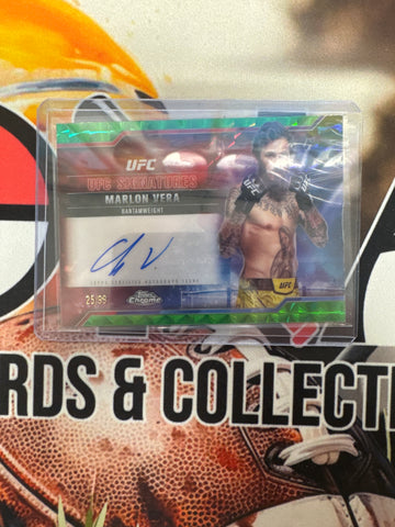 2025 Topps Chrome UFC Marlon Vera UFC Signatures Green Geometric /99