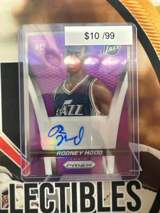 2014-15 Panini Prizm NBA Rodney Hood Rookie Autograph Purple Prizm /99