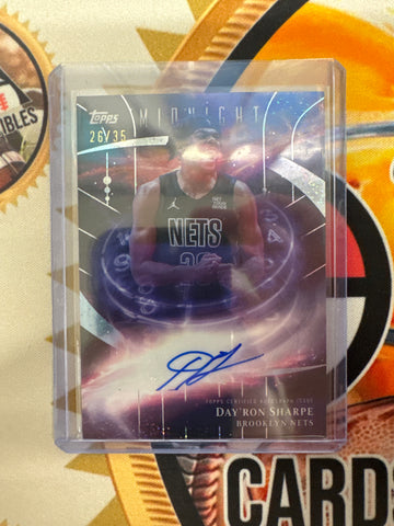 2025-26 Topps Chrome NBA Day’Ron Sharpe Stroke Of Midnight Autograph /35