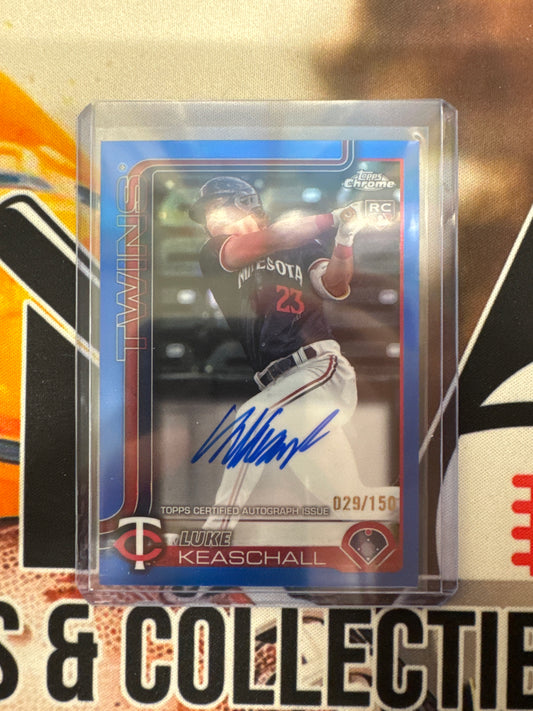 2025 Topps Chrome MLB Luke Keaschall Rookie Autograph Blue Refractor /150