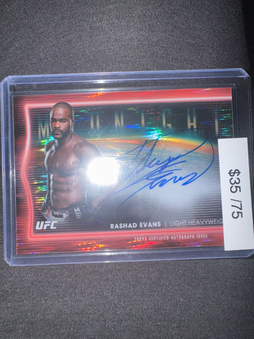 2025 Topps UFC Midnight Rashad Evans Horizon Signatures Red Wave /75