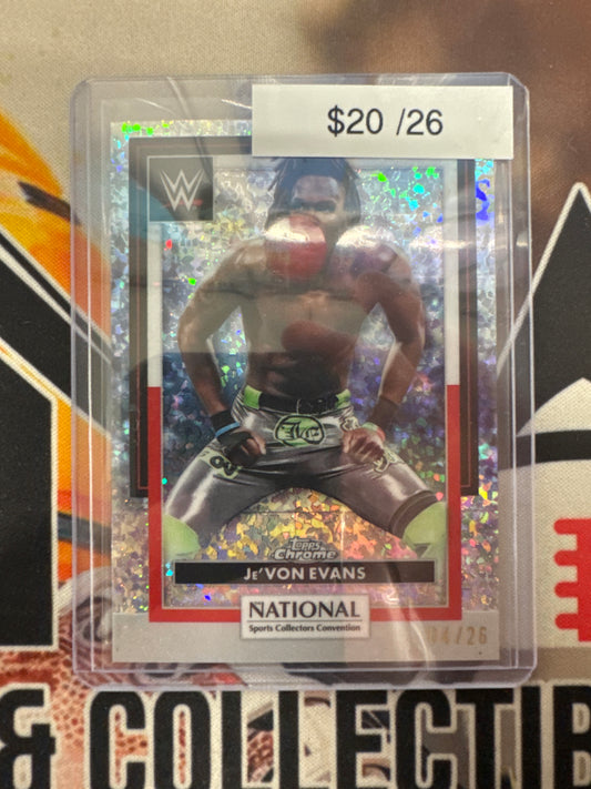2026 Topps Chrome WWE X The National Je’Von Evans National Refractor /26