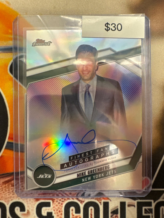 2025 Topps Finest NFL Mike Greenberg Finest Fan Autographs Refractor