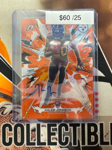 2026 Topps Resurgence NFL Kaleb Johnson Rookie Autograph Orange Shimmer Refractor /25