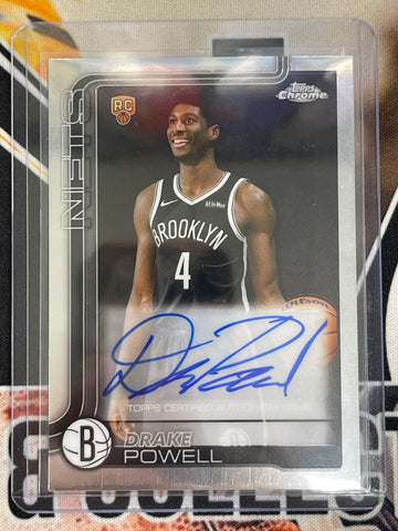 2025-26 Topps Chrome Basketball Drake Powell Rookie Auto