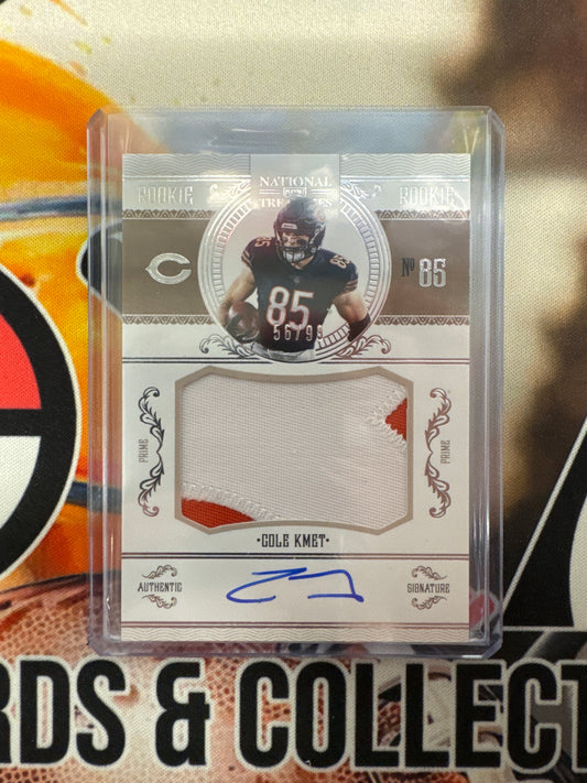 2020 Panini National Treasures NFL Cole Kmet Rookie Patch Autograph /99