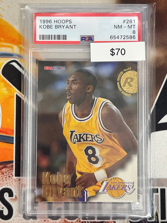 1996 NBA Hoops Kobe Bryant Official Skybox Rookies ‘96-97 PSA 8
