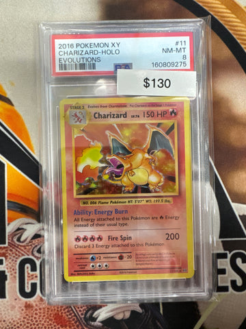 Pokemon Charizard Holo 11/108 PSA 8