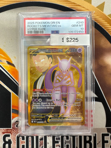 Pokémon Team Rocket’s Mewtwo ex Hyper Rare Destined Rivals 240/182 PSA 10