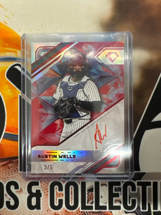 2025 Topps Diamond Icons MLB Austin Wells White Polychromatink Autograph Red /5