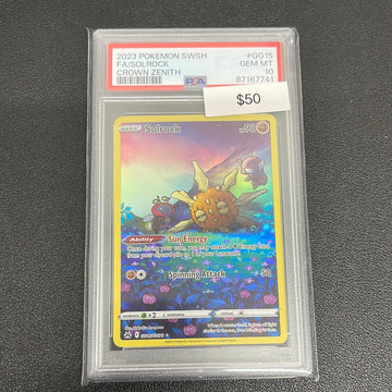 2023 Pokémon Solrock Crown Zenith GG15/GG70 PSA 10