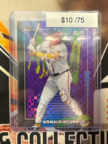 2026 Topps Finest MLB Ronald Acuna Jr. Common Purple Geometric Refractor /75
