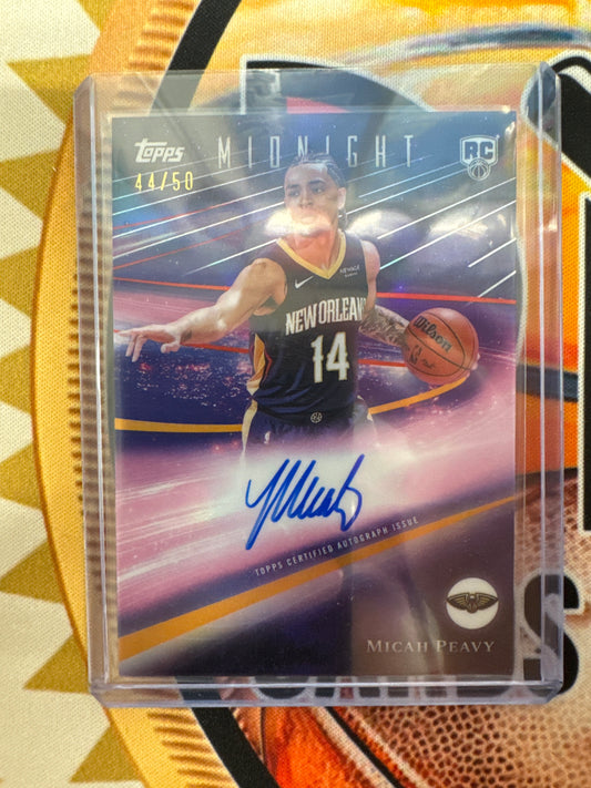 2025-26 Topps Midnight NBA Micah Peavy Rookie Horizons Autograph Gold Refractor /50