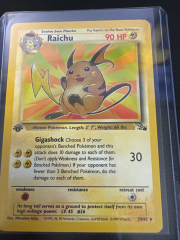 Pokémon Raichu Fossil 1st Edition 29/62