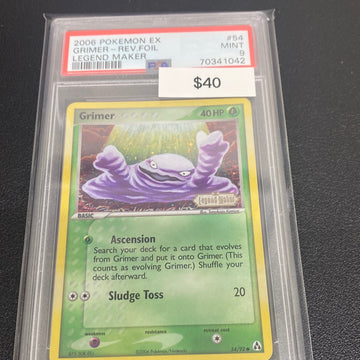 Pokémon Grimer reverse holo legend maker PSA 9