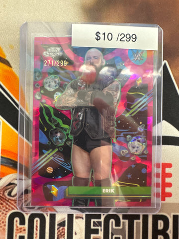 2026 Topps Chrome Cosmic WWE Erik Pink Raywave Refractor /299