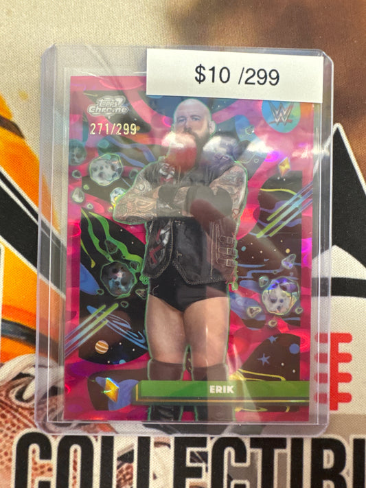 2026 Topps Chrome Cosmic WWE Erik Pink Raywave Refractor /299