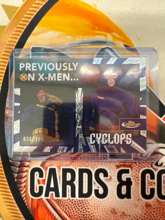2025 Topps Finest X-Man ‘97 Cyclops Previously On X-Man Lazer Refractor /199