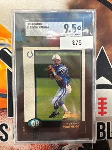 1998 Topps Bowman NFL Peyton Manning Rookie Card SGC 9.5