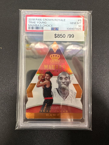 2018 Panini Crown Royale Trae Young Mamba’s Choice Die-Cut /99 PSA 10
