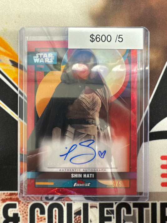 2025 Topps Finest Star Wars Ivanna Sakhno As Shin Hati Red Wave Refractor /5