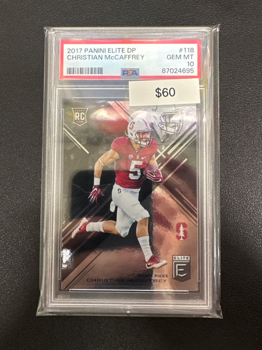 2017 Panini Elite Draft Picks Christian McCaffrey Rookie PSA 10